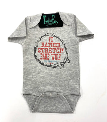 Twisted Filly Infant I'd Rather Stretch Barbwire Onesie STYLE TF-639